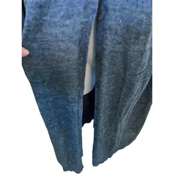 Vtg Eileen Fisher Organic Linen Button Down Cardigan Blue  2X - Picture 5 of 10